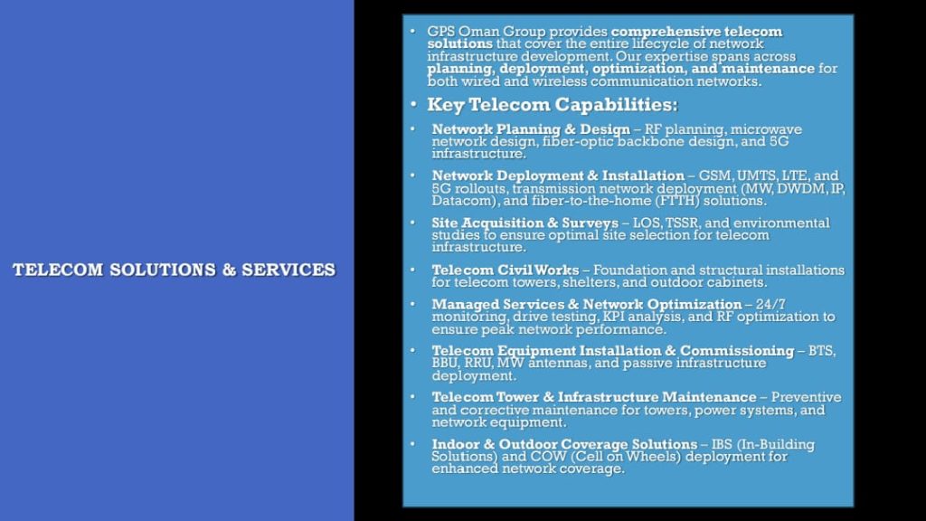 Zahir Construction 8 Telecom solutions and services